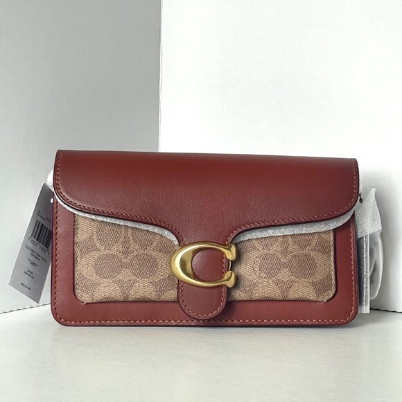 Coach Tabby Chain Clutch Signature Canvas Rust Tan CE774 Chain Crossbody ORGPKG - Picture 11 of 11